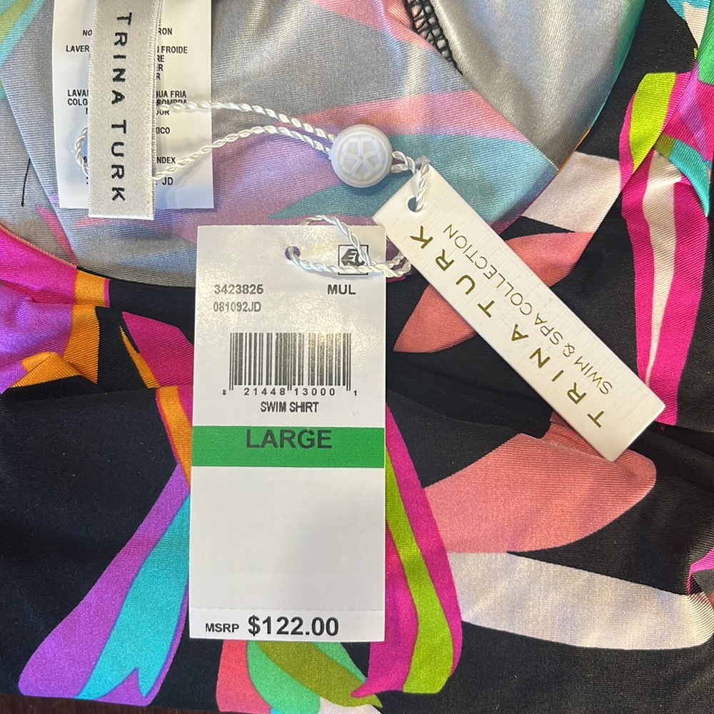 Trina Turk Birds of Paradise Swim Tee Rashguard - Picture 13 of 14
